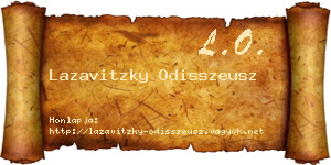 Lazavitzky Odisszeusz névjegykártya